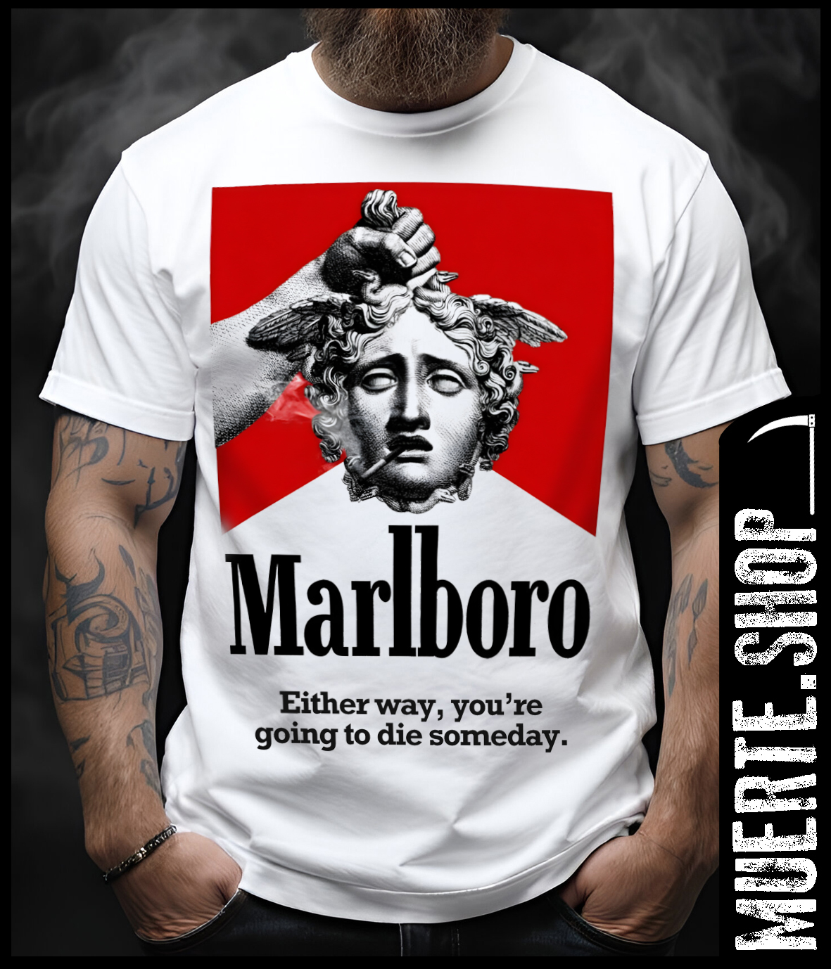 Тениска MARLBORO DEADLY с щампа Тениска MARLBORO DEADLY с щампа